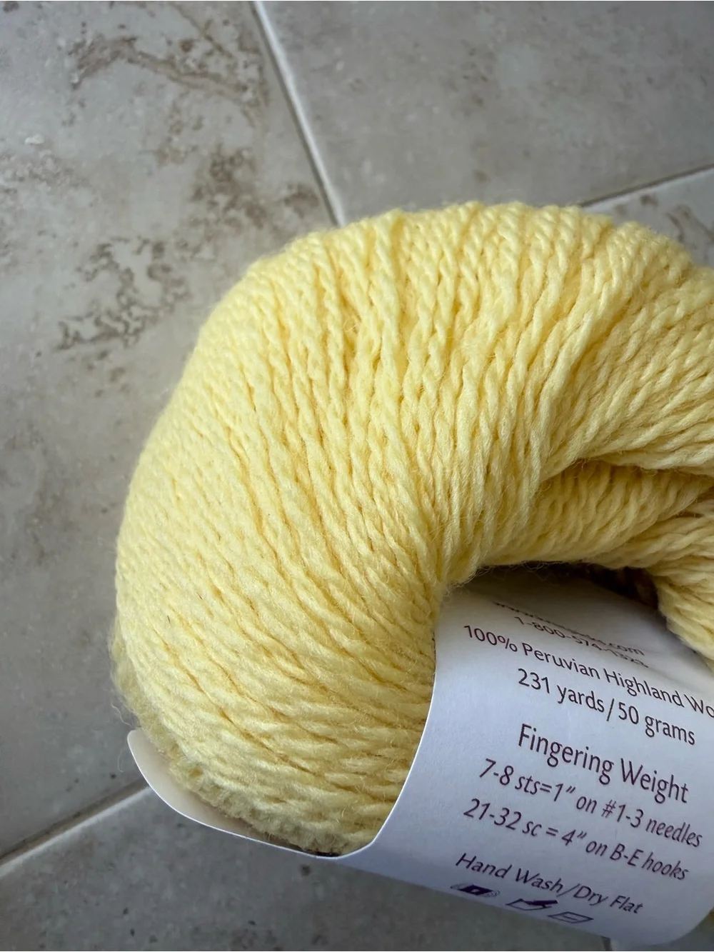 Knit Picks Palette 100% Peruvian Highland Wool Yarn Yellow Custard